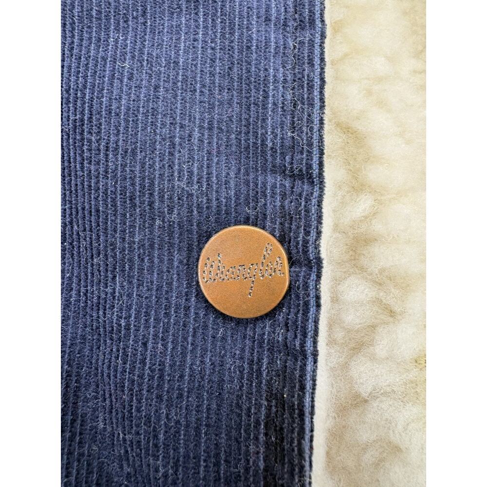 Vintage 80’s Wrangler Sherpa Lined Blue Corduroy Vest Men’s Large USA Made - Picture 3 of 8